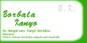 borbala kanyo business card
