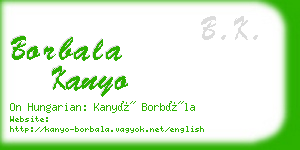 borbala kanyo business card